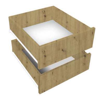 Furnitur Extra Drawer For Sliding Door Wardrobe With Rechargeable LED Light For Small Spaces