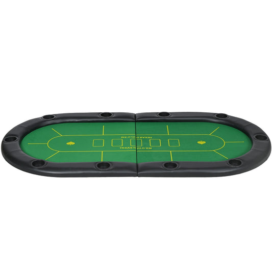 SportNOW Foldable Poker Mat For 10 Players With Cup Holders Portable Green Tabletop Perfect For Home Poker Nights