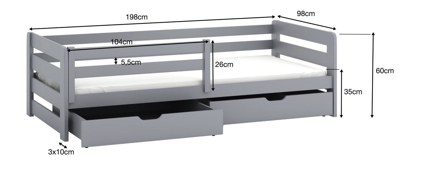 Folkestone Wooden Bed Ergo with Storage