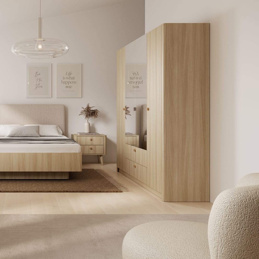 Viki Bedside Table 63cm Compact Sleek Design With Hidden Storage For Small Bedrooms