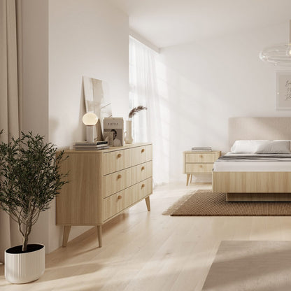 Viki Bedside Table 63cm Compact Sleek Design With Hidden Storage For Small Bedrooms