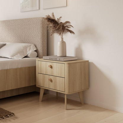 Viki Bedside Table 63cm Compact Sleek Design With Hidden Storage For Small Bedrooms