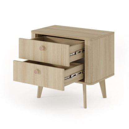 Viki Bedside Table 63cm Compact Sleek Design With Hidden Storage For Small Bedrooms