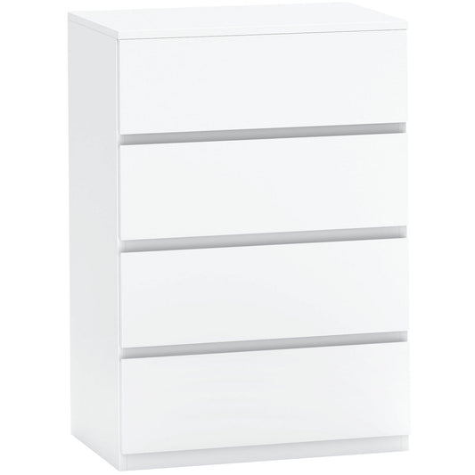 HOMCOM 4 Drawer Chest Of Drawers Modern Bedroom Dresser For Organization And Space Saving Storage Unit