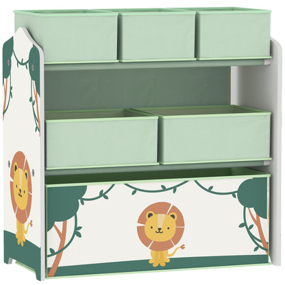AIYAPLAY 3 Tier Kids Toy Storage Shelf With 6 Removable Boxes