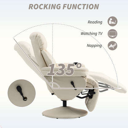 HOMCOM Manual Recliner Chair With Footrest And Adjustable Backrest Cup Holder For Living Room And Bedroom Comfort