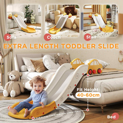 AIYAPLAY Indoor Kids Slide For Bed And Sofa Extended Length Easy Assembly Space Saving Safe HDPE